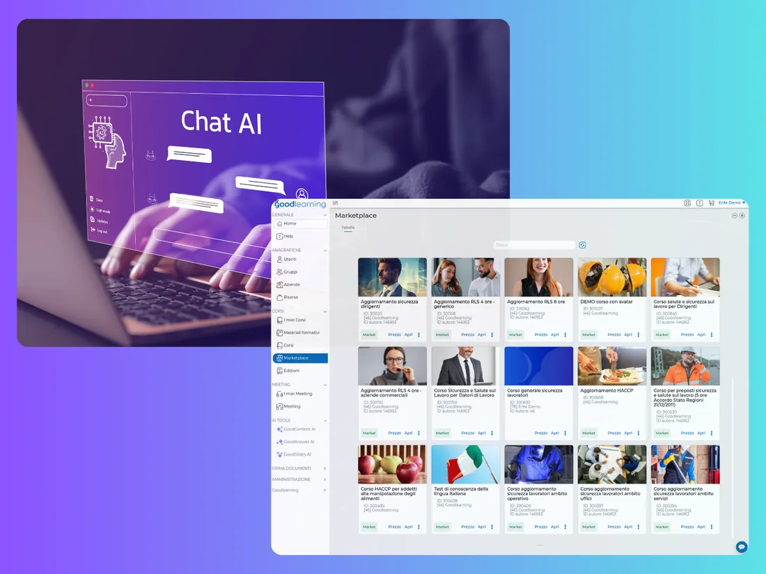 The Goodlearning platform: course marketplace and Chat AI assistant